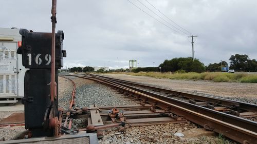 Train on railroad station platform