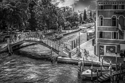 Bridge over river in city