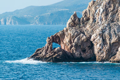 Scenic view of sea and rocks