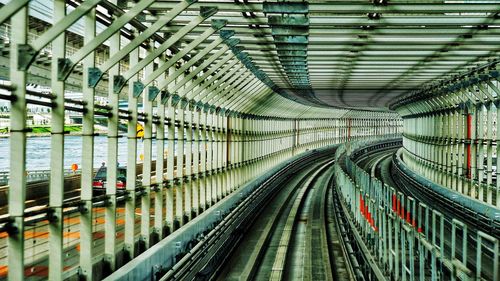 Railroad tracks at subway station
