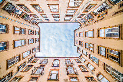 Low angle view of buildings against sky