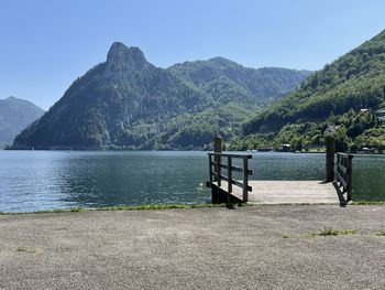 Scenic view of lake against mountains