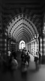 People walking in town square