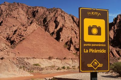 Road sign in desert