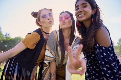 Portrait of smiling young women