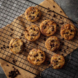 High angle view of cookies