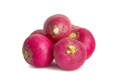 Close-up of apple against white background