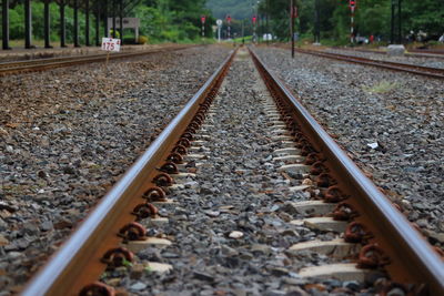 Surface level of railroad tracks