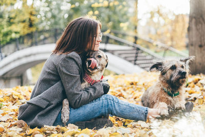 Young woman with dog