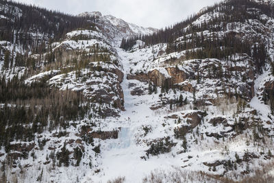 Frozen waterfall and ice climb (sherman) near lake city, colorado