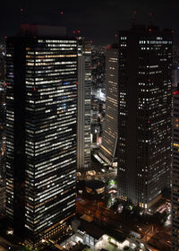 Illuminated cityscape at night