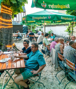 Group of people at restaurant