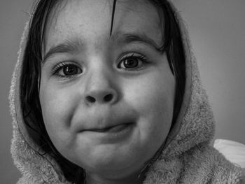 Close-up portrait of cute girl