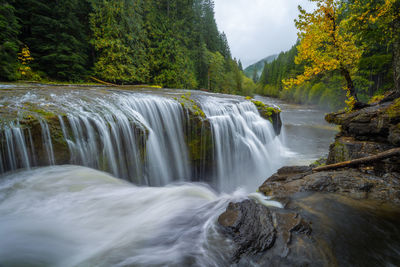 Beautiful lower lewis river waterfall in washington state