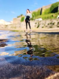 Man running on water