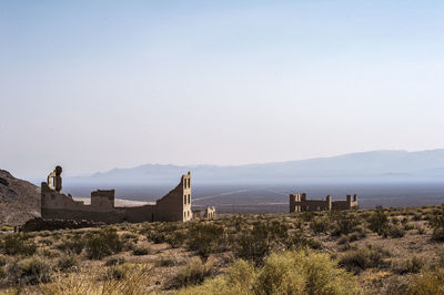 Scenic view of mountains against clear sky