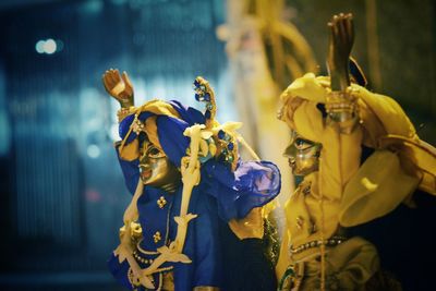 Close-up of statue of lord krishna