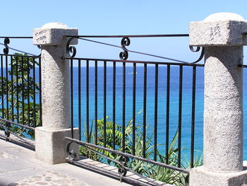 View of built structure against clear blue sky