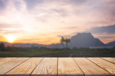 Scenic view of landscape against sky during sunset