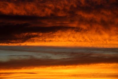 Scenic view of dramatic sky during sunset