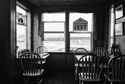 Chairs and table in porch