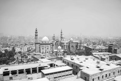 Cityscape against clear sky from mohammed ali mosque, cairo, egypt