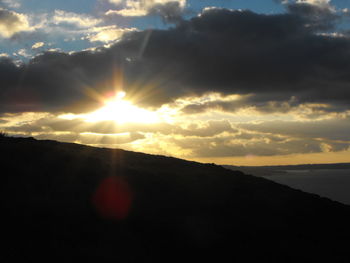 Scenic view of sunset over sea