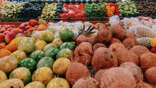 Food for sale at market stall