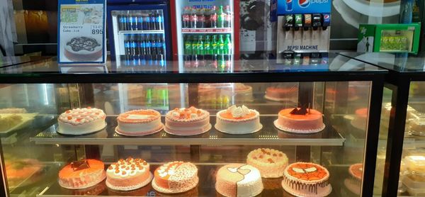 Various food on display at store