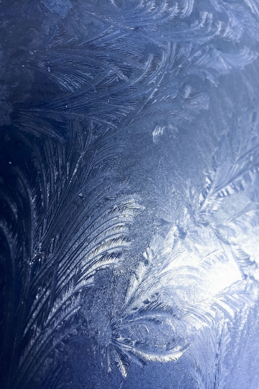 FULL FRAME SHOT OF SNOW COVERED ICE