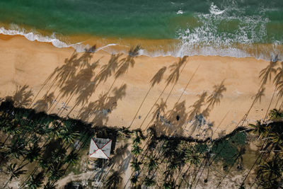 High angle view of beach