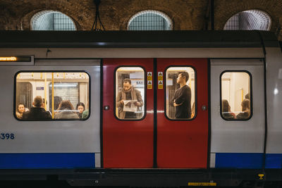 Train at railroad station platform