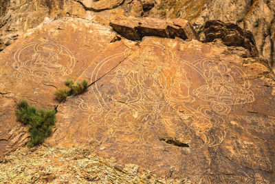 High angle view of rock formations