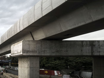 Low angle view of bridge against sky