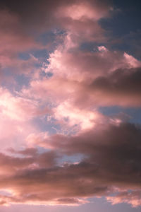 Low angle view of dramatic sky during sunset