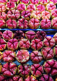 Full frame shot of strawberries in market