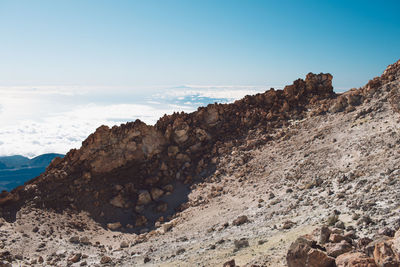 Scenic view of teide crater against sky