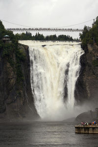 Scenic view of waterfall