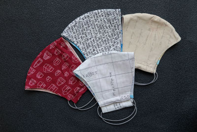 High angle view of shoe on paper