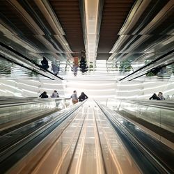 People on escalator