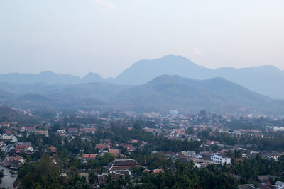 High angle view of townscape against sky