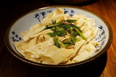 Close-up of soup in bowl