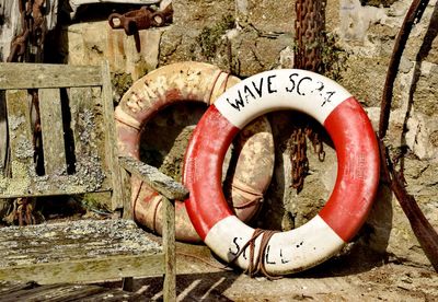 Close-up of carving on wood