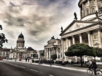 Building against cloudy sky