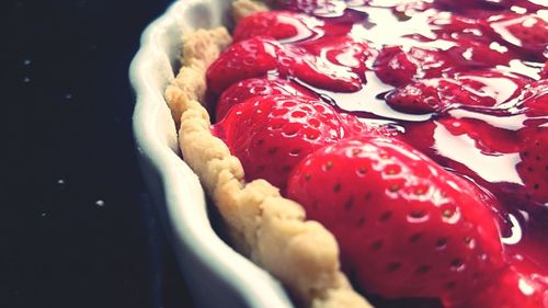 Close-up of strawberry in plate