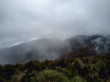 Scenic view of mountains against sky