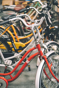 Vintage bicycles full frame shot