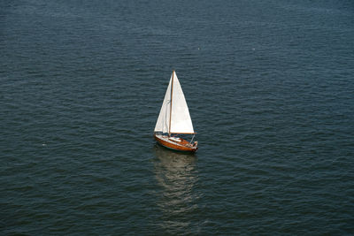 Sailboat sailing on sea