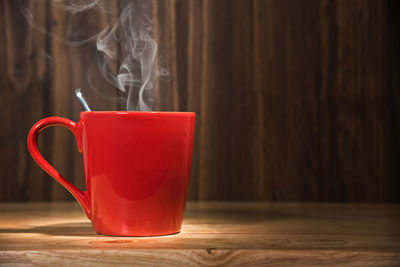 Close-up of coffee on table