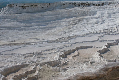 High angle view of rocks on land